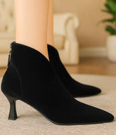 Comprar Bota Feminina Cano Curto Salto Fino Camurça Premium Confortável Elegante Barato ou em Promoção